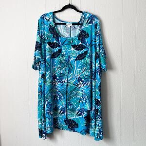 Avenue Womens Top 30/32 Floral Stretch Chic Summer Beachy Coastal Tropical Party